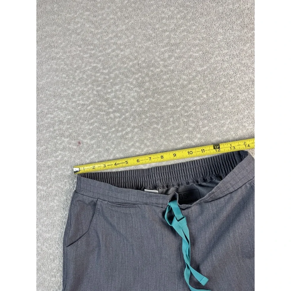 FIGS Scrub Pants Womens Small Gray Technical Collection Drawstring Cargo Medical